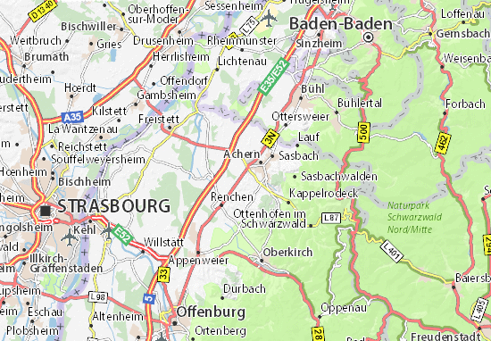 Mapa Fautenbach