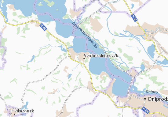 Karte Stadtplan Verchn&#x27;odniprovs&#x27;k