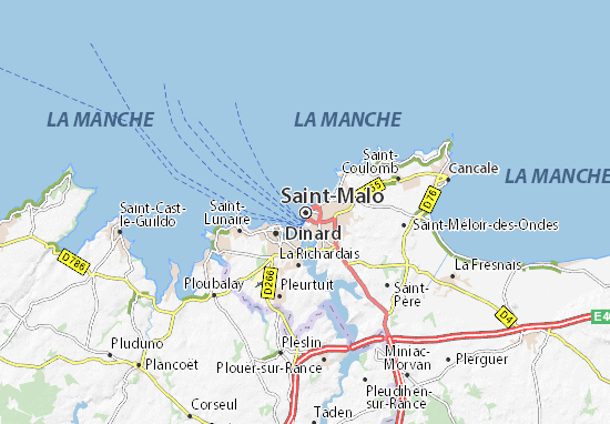 saint malo carte Map of Saint Malo   Michelin Saint Malo map   ViaMichelin