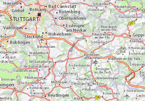 Karte Stadtplan Unterensingen