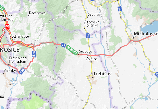 Kaart Plattegrond Sečovce