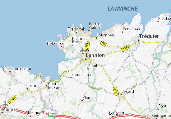 Karte Stadtplan Lannion
