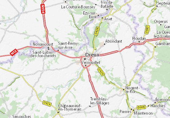 Karte Stadtplan Dreux