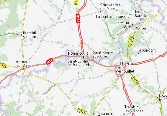 Kaart Plattegrond Saint-Lubin-des-Joncherets