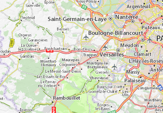 Karte Stadtplan Élancourt