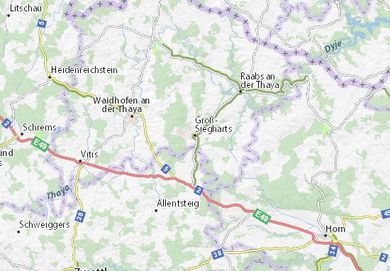 Kaart Plattegrond Groß-Siegharts