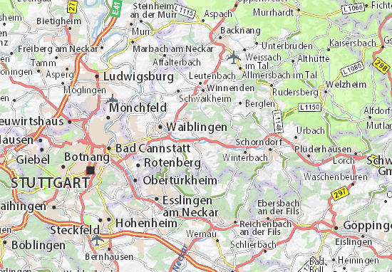 Kaart Plattegrond Weinstadt