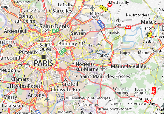 Kaart Plattegrond Neuilly-sur-Marne