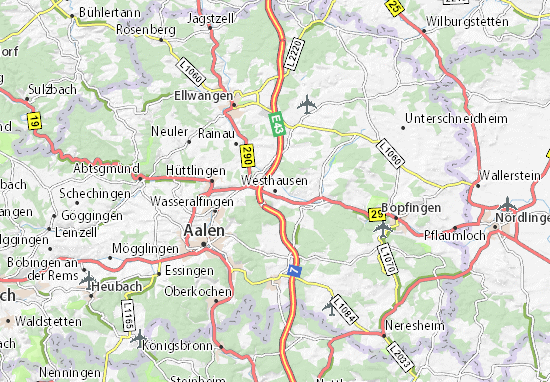 Kaart Plattegrond Westhausen