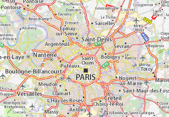 carte paris 18 Detailed map of Paris 18   Paris 18 map   ViaMichelin