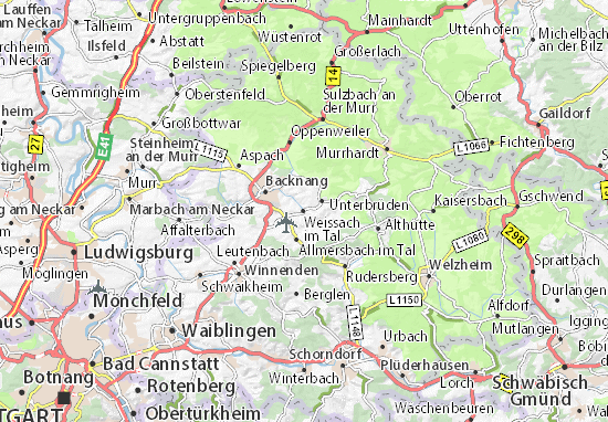 Karte Stadtplan Weissach im Tal