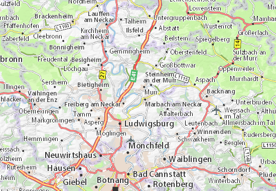 Mapa Benningen am Neckar