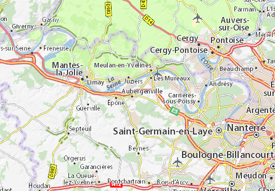Carte-Plan Flins-sur-Seine