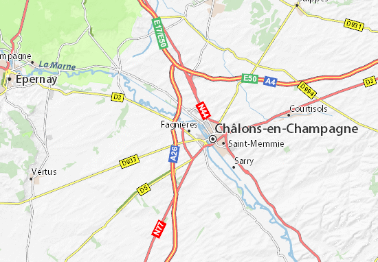 Karte Stadtplan Fagnières