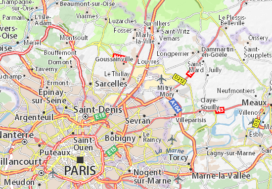 carte de paris nord Zone d'activité Paris Nord II Map: Detailed maps for the city of 