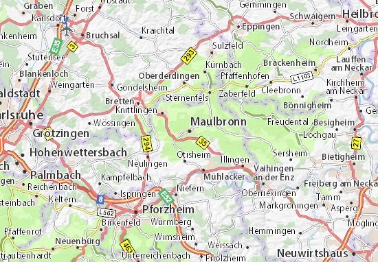 MICHELIN-Landkarte Maulbronn - Stadtplan Maulbronn - ViaMichelin