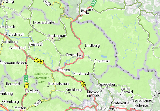 Mapa Zwiesel