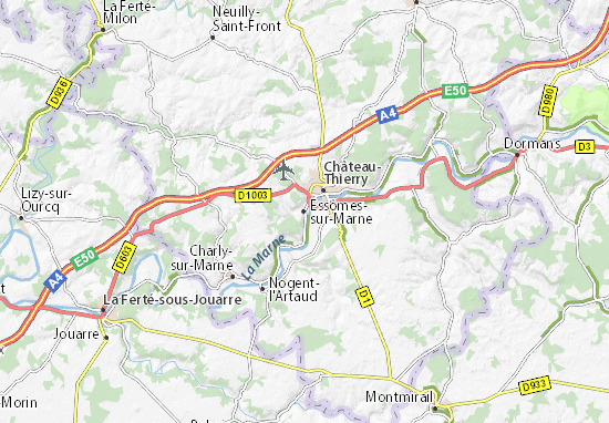 Karte Stadtplan Essômes-sur-Marne