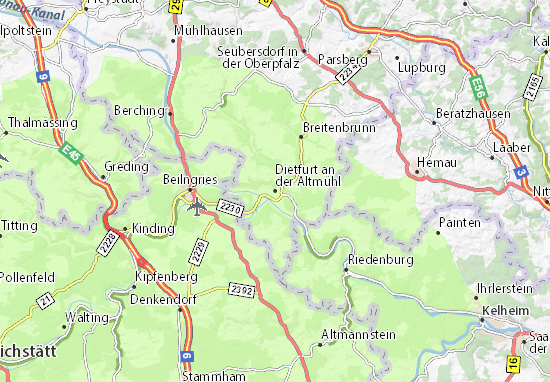 Karte Stadtplan Dietfurt an der Altmühl