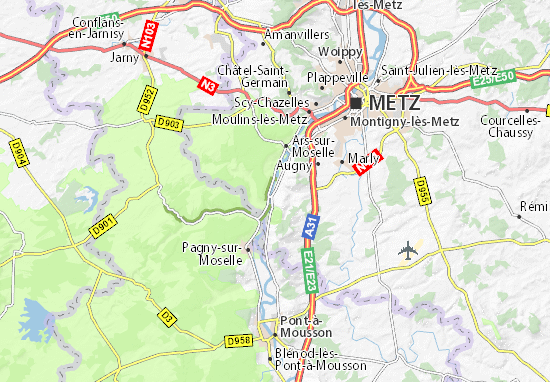 Karte Stadtplan Corny-sur-Moselle