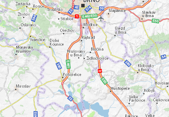 Karte Stadtplan Židlochovice