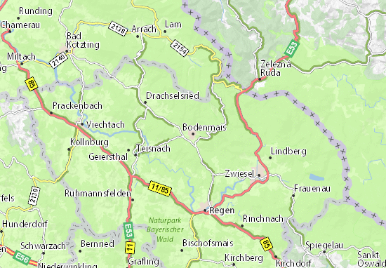 MICHELIN-Landkarte Bodenmais - Stadtplan Bodenmais - ViaMichelin