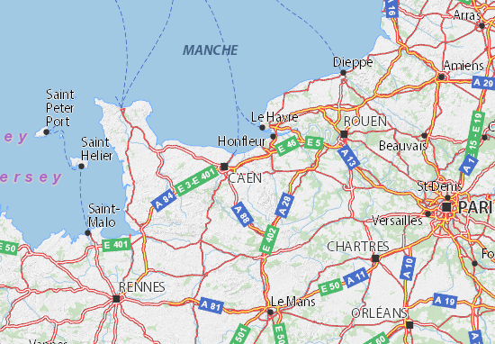 carte de normandie Map of Normandie   Michelin Normandie map   ViaMichelin