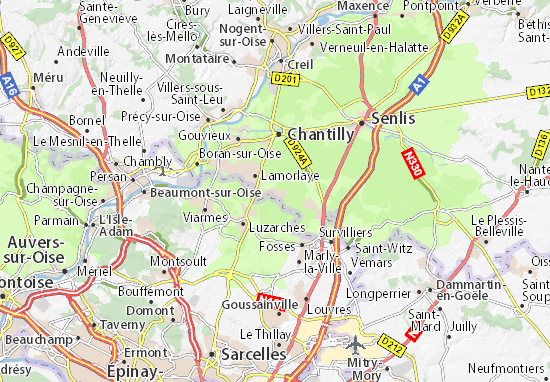 Karte Stadtplan Coye-la-Forêt