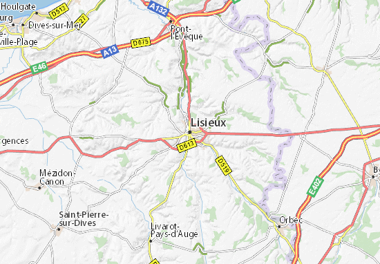 Karte Stadtplan Lisieux