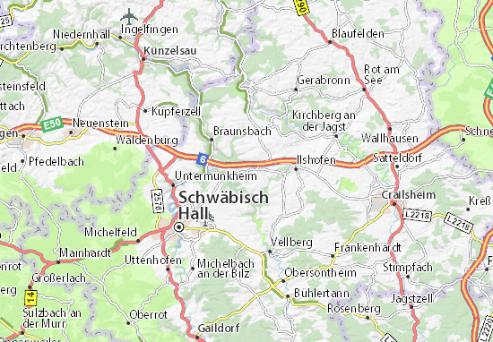 Karte Stadtplan Wolpertshausen
