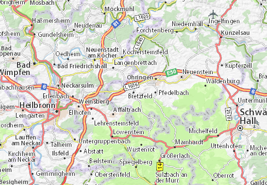 Karte Stadtplan Bretzfeld