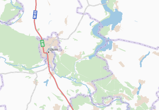 Karte Stadtplan Chervonyi Oskil