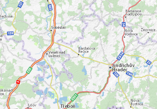Karte Stadtplan Kardašova Řečice