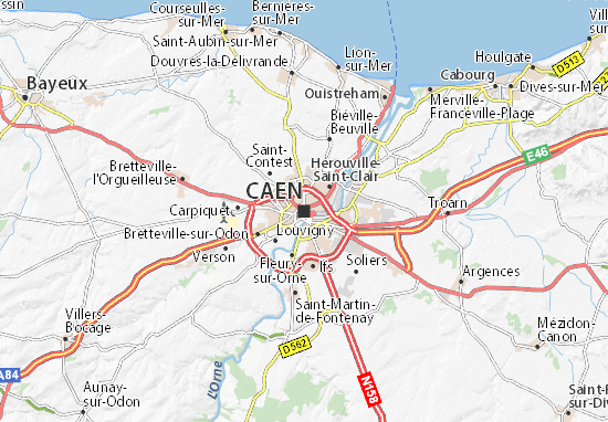carte de france caen Carte détaillée Caen   plan Caen   ViaMichelin
