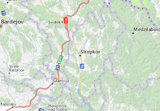 Mapa Stropkov
