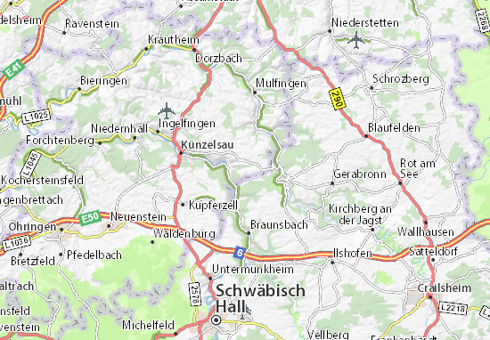MICHELIN-Landkarte Vogelsberg - Stadtplan Vogelsberg - ViaMichelin