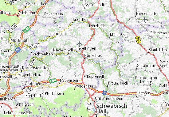 Karte Stadtplan Künzelsau