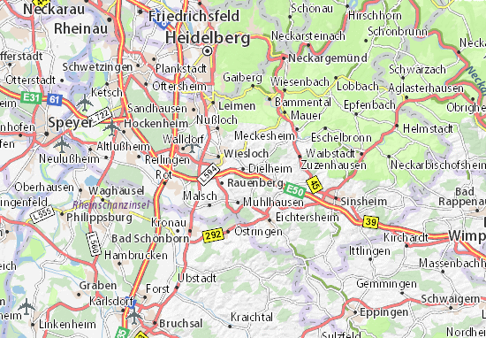 Karte Stadtplan Dielheim