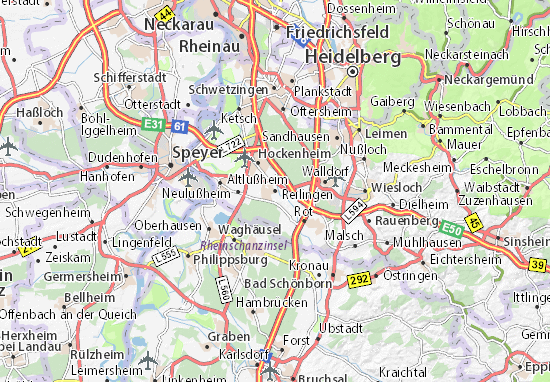 Karte Stadtplan Reilingen