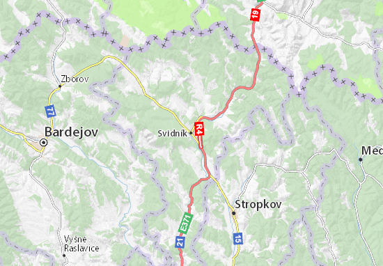 Karte Stadtplan Svidník