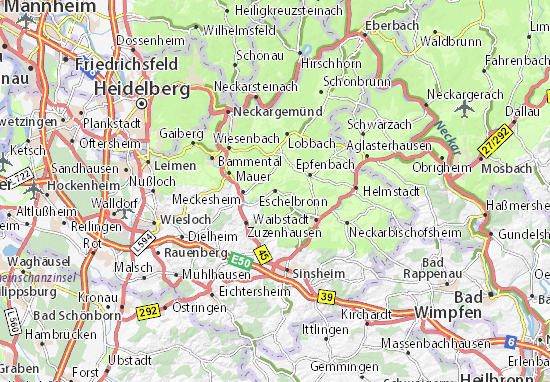 Karte Stadtplan Eschelbronn