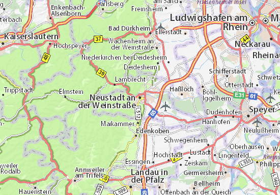 landkarte neustadt weinstraße Karte Stadtplan Neustadt An Der Weinstrasse Viamichelin landkarte neustadt weinstraße