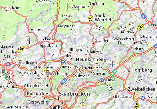 Mapa Wemmetsweiler