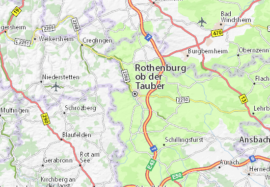 Kaart Plattegrond Rothenburg ob der Tauber