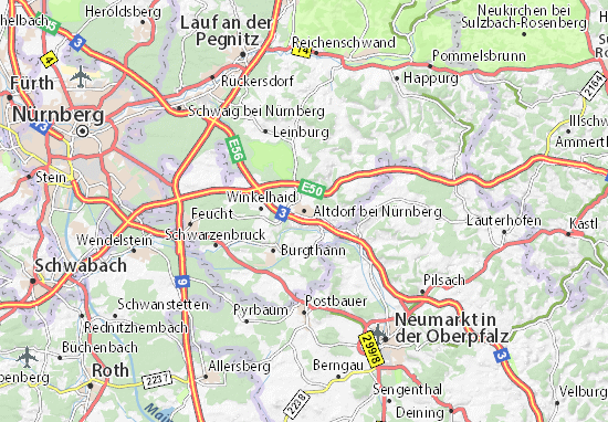 Kaart Plattegrond Altdorf bei Nürnberg