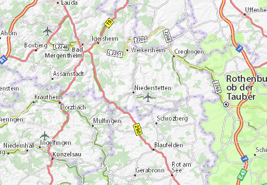 Karte Stadtplan Niederstetten
