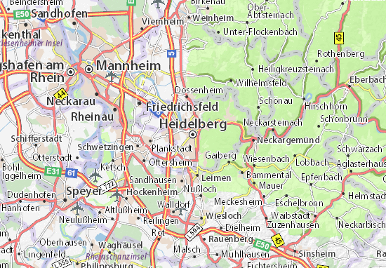 Karte Stadtplan Heidelberg