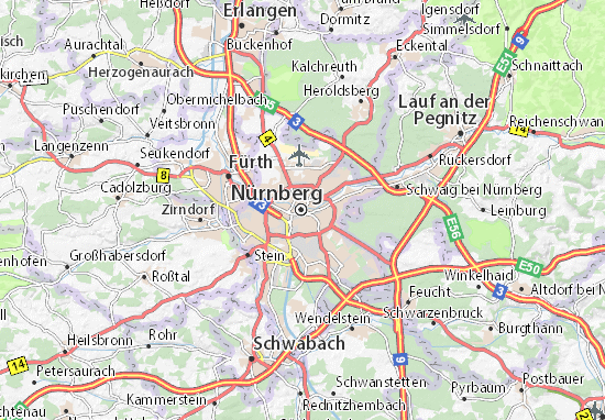Kaart Plattegrond Altstadt und Engere Innenstadt