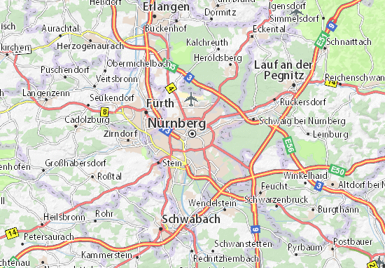 Karte Stadtplan Nürnberg