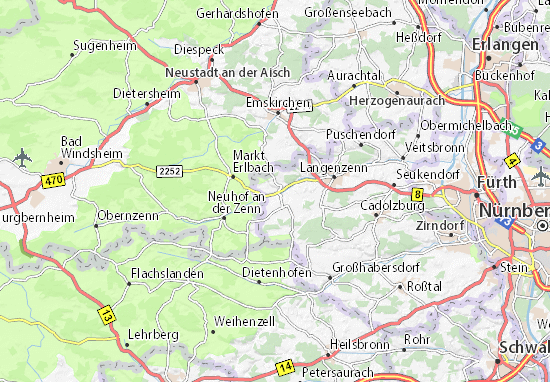 Karte Stadtplan Wilhermsdorf